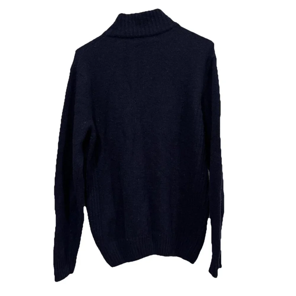Daniele Blasi‎ Sweater Sz Medium M Blue Wool 1/4 Zip Made in Italy Mens